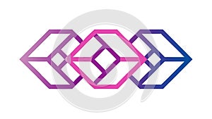 Abstract Interlocking Cube Shapes, Dynamic Geometric. vector design Generative AI