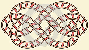 Abstract Interlocking Curved Pattern, Fluid Decorative Art, vector design Generative AI