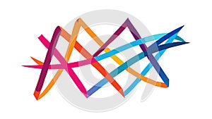 Abstract Interlocking Dynamic Lines Pattern, vector design Generative AI