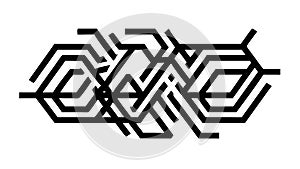 Abstract Interlocking Geometric Border Vector Design, vector design Generative AI