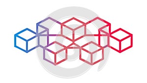 Abstract Interlocking Geometric Cubes Structure, vector design Generative AI