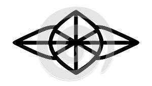 Abstract Interlocking Geometric Knot Pattern Icon, vector design Generative AI