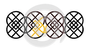 Abstract Interlocking Geometric Loop Icon, vector design Generative AI