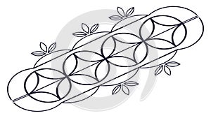 Abstract Interlocking Geometric Loop Pattern, vector design Generative AI