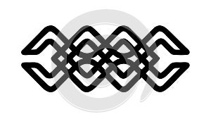 Abstract Interlocking Geometric Pattern Black Lines Vector, vector design Generative AI