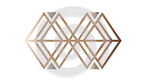 Abstract Interlocking Geometric Pattern Frame, vector design Generative AI