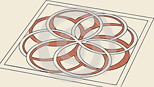 Abstract interlocking geometric pattern, sophisticated decorative tile. vector design Generative AI