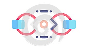 Abstract Interlocking Geometric Shapes Vector, vector design Generative AI