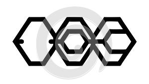 Abstract Interlocking Geometric Shapes Vector Element, Connection Symbol, vector design Generative AI