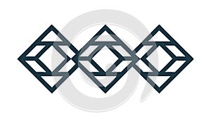 Abstract Interlocking Geometric Shapes Vector, Modern Pattern, vector design Generative AI