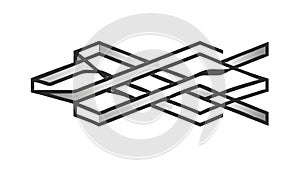 Abstract Interlocking Grid Pattern, Geometric Modern Background Vector, vector design Generative AI