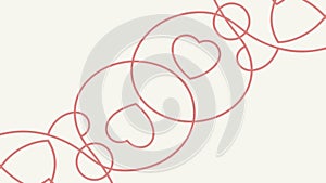 Abstract Interlocking Heart Shapes Pattern in Red, vector design Generative AI