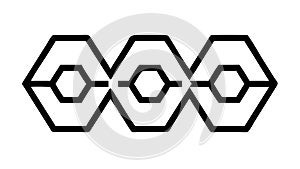 Abstract Interlocking Hexagonal Chain Motif, vector design Generative AI