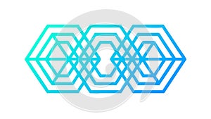 Abstract Interlocking Hexagonal Gradient Vector Design, vector design Generative AI
