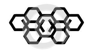 Abstract Interlocking Hexagons Geometric Vector Pattern, vector design Generative AI