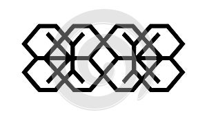 Abstract Interlocking Hexagons Pattern Vector Background, vector design Generative AI