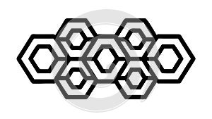 Abstract Interlocking Hexagons Pattern Vector, vector design Generative AI