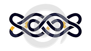 Abstract Interlocking Infinity Loop Pattern Vector for Continuity, vector design Generative AI