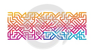 Abstract Interlocking Lines, Maze-like Geometric Pattern, vector design Generative AI