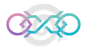 Abstract Interlocking Loop Geometric Logo, vector design Generative AI