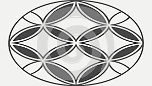 Abstract Interlocking Oval Pattern, Geometric Harmony, vector design Generative AI