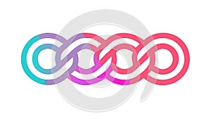 Abstract interlocking rings for connection and community, vector design Generative AI
