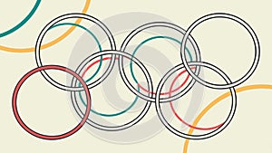 Abstract Interlocking Rings: Connectivity, Unity, and Modern Geometric Design, vector design Generative AI