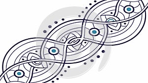 Abstract Interlocking Rings Decorative Border, vector design Generative AI