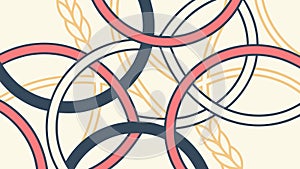 Abstract Interlocking Rings Decorative Pattern Design, vector design Generative AI