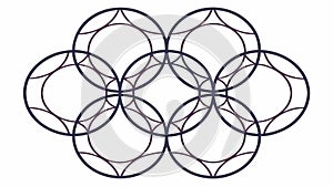 Abstract Interlocking Rings Geometric Pattern Design, vector design Generative AI