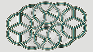 Abstract Interlocking Rings Geometric Pattern Design, vector design Generative AI