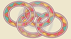 Abstract Interlocking Rings Geometric Pattern Design, vector design Generative AI