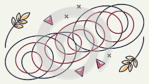 Abstract Interlocking Rings and Geometric Shapes, vector design Generative AI