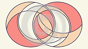 Abstract Interlocking Rings Icon Symbolizing Connection and Unity, vector design Generative AI