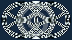 Abstract Interlocking Rings Pattern, Eternal Geometric Design, vector design Generative AI