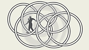 Abstract Interlocking Rings Pattern Vector Design, vector design Generative AI