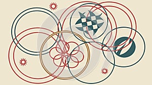 Abstract Interlocking Rings with Patterns Design Vector, vector design Generative AI