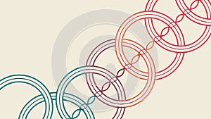 Abstract interlocking rings, seamless and geometric, modern pattern, vector design Generative AI