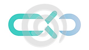 Abstract interlocking shapes creating a continuous flow, vector design Generative AI