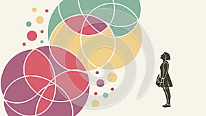 Abstract interlocking shapes pattern, symbolizing unity and connection, vector design Generative AI