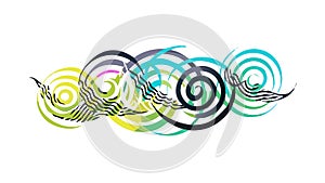 Abstract Interlocking Spiral Wave Pattern, vector design Generative AI