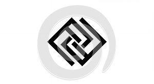 Abstract Interlocking Square Logo Design