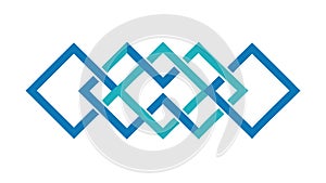 Abstract Interlocking Square Loops Pattern Vector, vector design Generative AI