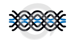 Abstract Interlocking Wavy Lines, Dynamic Geometric Pattern, vector design Generative AI