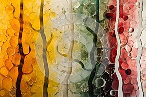 Abstract interpretation of the four seasons,Seasonal Harmony,Abstract Fusion of Four Seasons.