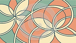 Abstract Intersecting Circular Geometric Seamless Pattern, vector design Generative AI