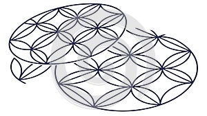 Abstract Intersecting Circular Lines Pattern, vector design Generative AI