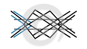 Abstract Intersecting Geometric Lines Pattern, vector design Generative AI