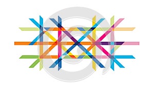 Abstract Intersecting Lines, Colorful Geometric Pattern Background, vector design Generative AI