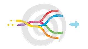 Abstract Intersecting Lines Icon, Connection Data Flow, vector design Generative AI